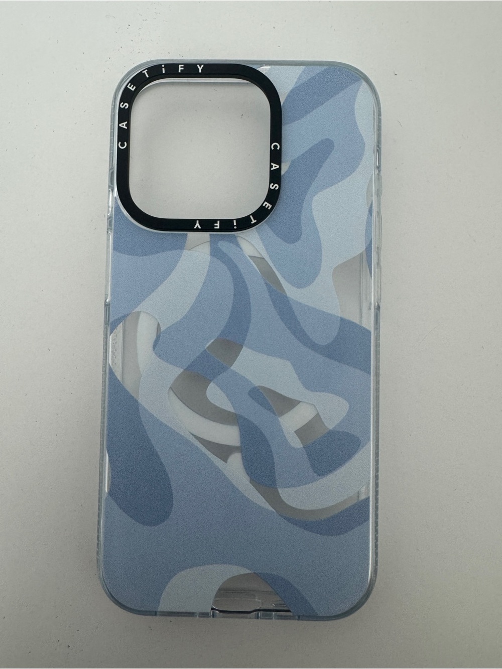 Casetify iPhone 15 Pro Blue Camo Clear Protective Phone Case